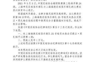 ng体育官网-官方：津门虎丛震、上港买提江飞踹被罚停赛一场